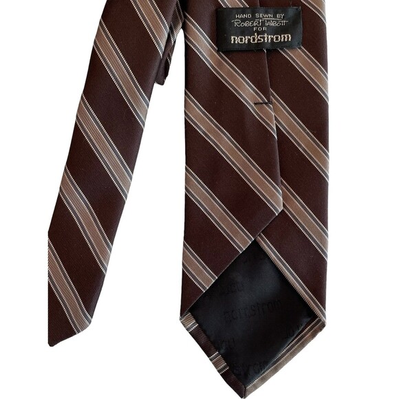 Robert Talbott for Nordstrom Brown Striped Tie hand sewn 56"x3" VTG - Picture 4 of 6